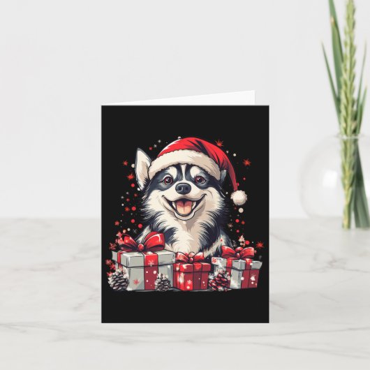 Husky Weihnachtsmannmütze Weihnachten Weihnachten  Karte (Vorderseite)