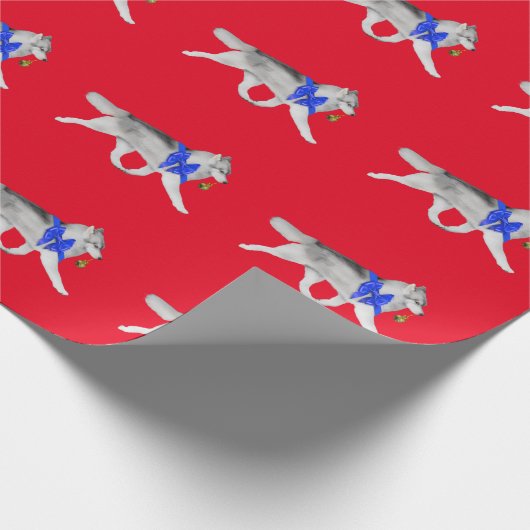 Husky-WeihnachtsPackpapier Geschenkpapier (Ecke)
