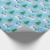 Husky-WeihnachtsPackpapier Geschenkpapier (Ecke)