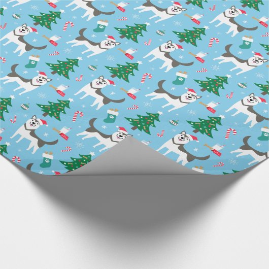 Husky-WeihnachtsPackpapier Geschenkpapier (Ecke)