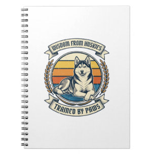 Husky-Weisheits-Shirt Vintage-Gravur Hunde-Liebhab Notizblock