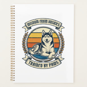 Husky-Weisheits-Shirt Vintage-Gravur Hunde-Liebhab Planer