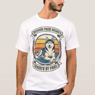 Husky-Weisheits-Shirt Vintage-Gravur Hunde-Liebhab T-Shirt