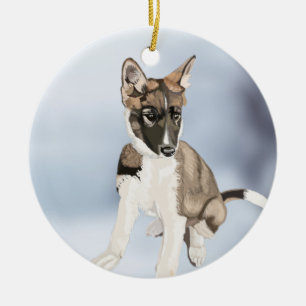 Husky-Welpe Keramik-Ornament Keramik Ornament