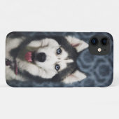 Husky Welpe Pop mit dunklem Background Case-Mate iPhone Hülle (Rückseite (Horizontal))