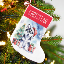 Husky Welpe Weihnachtshunde Menschen Geschenke