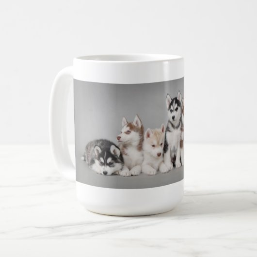 Husky-Welpen Kaffeetasse (Vorderseite Links)