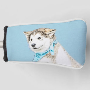 Husky-Welpen-Malerei - ursprüngliche Hundekunst Golf Headcover
