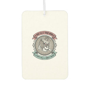Husky-Welpen-Shirt Vintage-Gravur Kinder bester Fr Autolufterfrischer