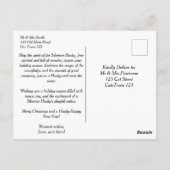 Husky Welpen Weihnachtsgrüße Hunde Menschen Postkarte (Rückseite)