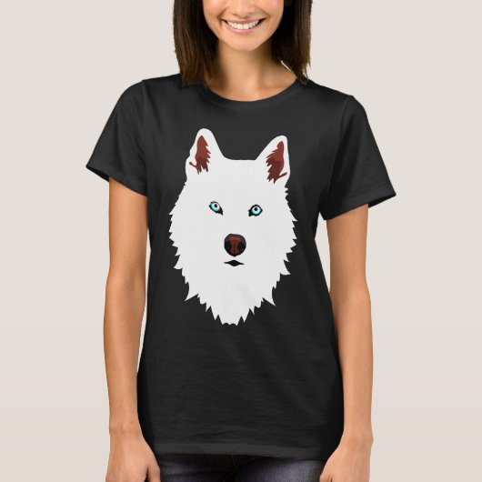 Husky White Snow Dog T-Shirt (Vorderseite)