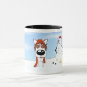Husky-Winter-Szene Tasse (Zentrum)