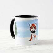 Husky-Winter-Szene Tasse (Vorderseite Links)