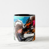 Husky Winter Zweifarbige Tasse (Mittel)