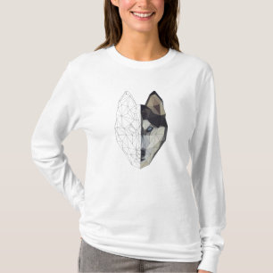 Husky Wolf Dog Welpentier - geometrisch niedrig po T-Shirt