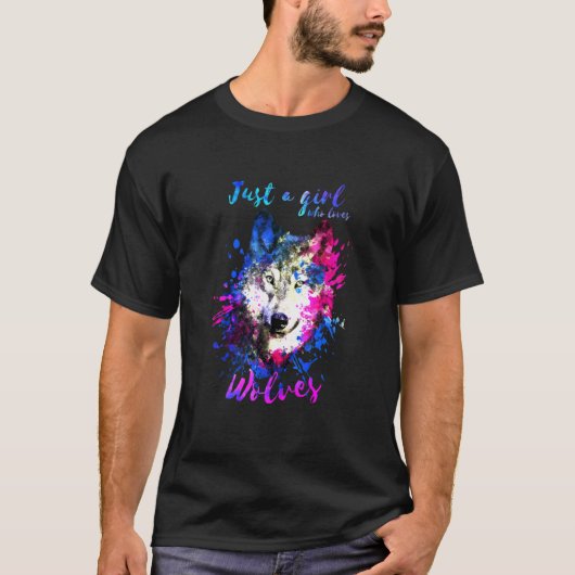 Husky Wolves Wolf Splash Malerei Wasserfarbe T-Shirt (Vorderseite)