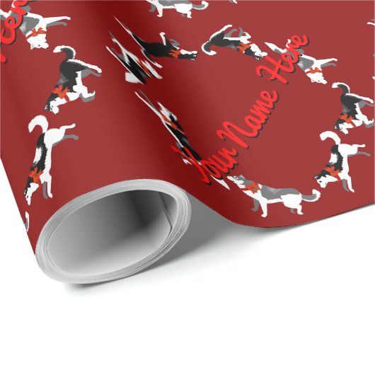 Husky Wrapping Paper Christmas Husky Geschenkpapie Geschenkpapier (Rolleneckpunkt)