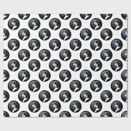 Husky Wrapping Paper Husky Puppy Doppy Paper Geschenkpapier (Flach)