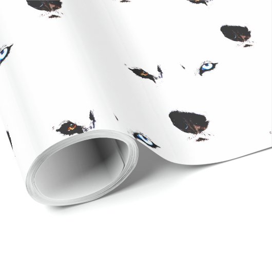 Husky Wrapping Paper Husky Sled Dog Paper Geschenkpapier (Rolleneckpunkt)