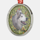 Husky Wreath Silbernes Ornament (Links)