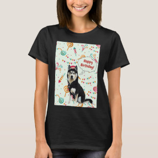 Husky wünscht viel Glück zum Geburtstag T-Shirt