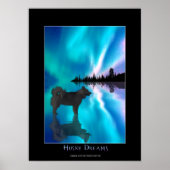 Husky & Yukon Wilderness Aurora Fantasy Art Poster (Vorne)