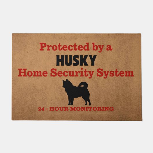 Husky Zuhause Security 24 Stunden Monitoring Dog L Fußmatte (Vorderseite)