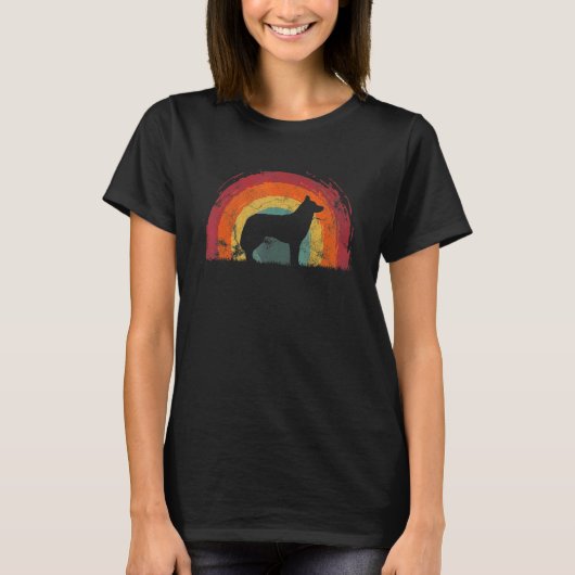 Huskydoodle Vintag Rainbow Hunde Männer Frauen T-Shirt (Vorderseite)