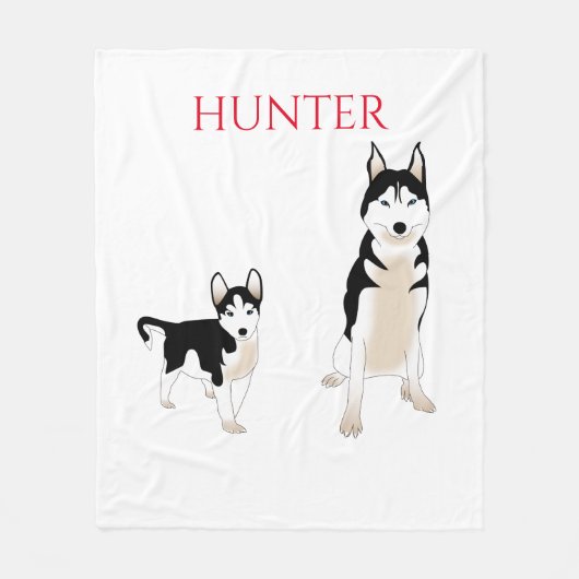 Huskyhunde tüpfen. fleecedecke (Vorderseite)