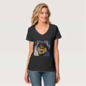 Huskyöl auf Leinwand T-Shirt (Vorderseite Vollansicht)
