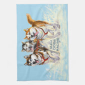 Huskyschlittenhunde Geschirrtuch (Vertikal)