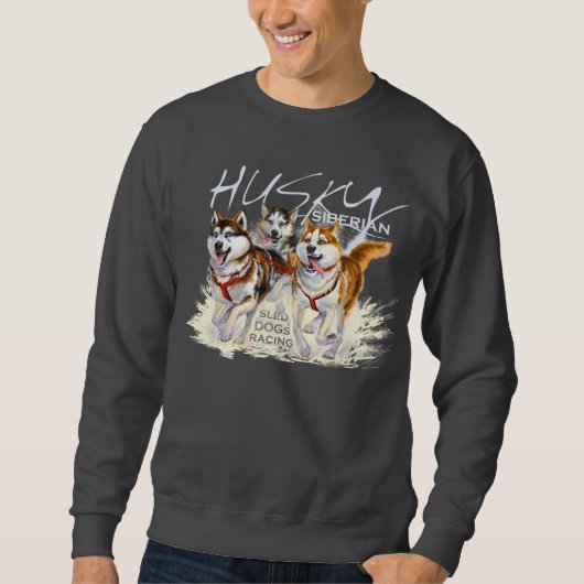 Huskyschlittenhunde Sweatshirt (Vorderseite)