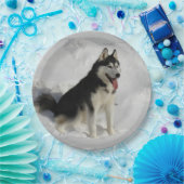 Huskysitzen Pappteller (Party)