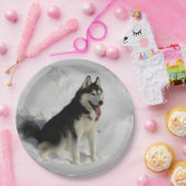 Huskysitzen Pappteller (Party)