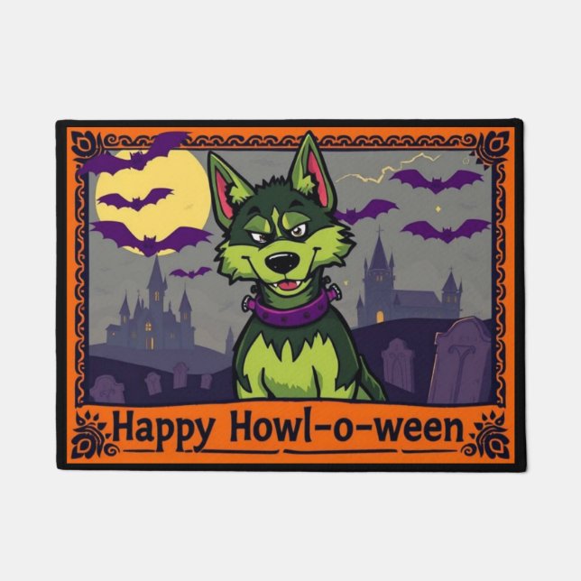 Huskystein Happy Howl-o-ween Fußmatte (Vorderseite)