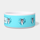Huskywelpe mit Herz hellblau Rüde Napf (Rechts)
