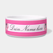 Huskywelpe mit Herz rosa Hündin Napf (Vorderseite)