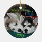 Huskywelpe Verzierung Keramik Ornament (Hinten)