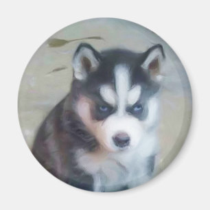 Huskywelpenkunst Magnet