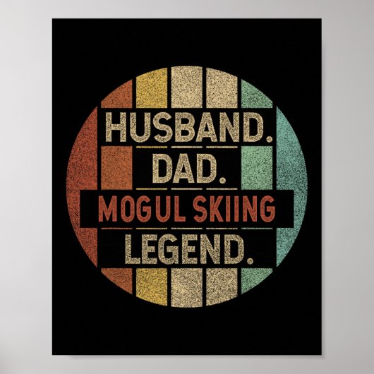 Husnd Dad Mogul Skiing Legend Vintage Poster (Vorne)