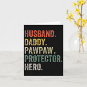Husnd Daddy Pawpaw Protector Hero Funny Father Fat Karte (Gelbe Blume)