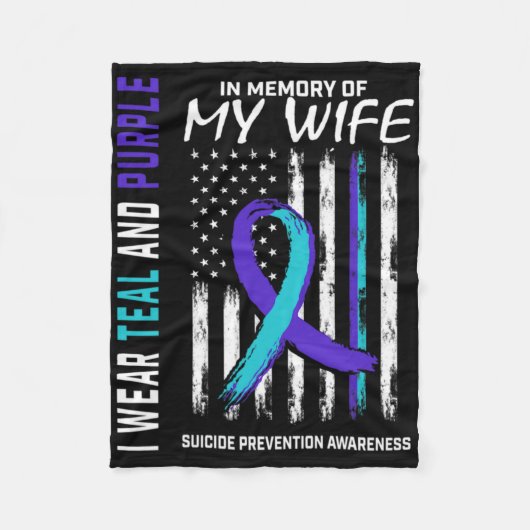 Husnd In Memory Of Wife Suicide Awareness Preventi Fleecedecke (Vorderseite)