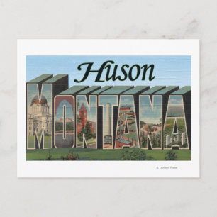 Huson, MontanaGroße BuchstabenszenenHuson, MT Postkarte
