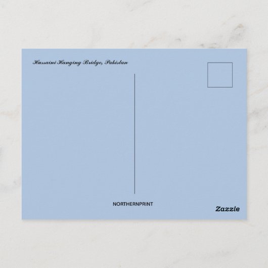 Hussaini Hanging Bridge Pakistan Postkarte (Rückseite)