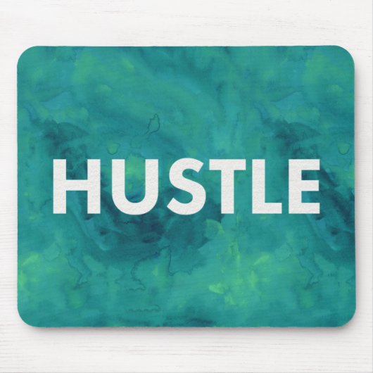 Hustel Watercolor Moderne Typografie Mousepad (Vorne)
