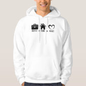 Hustel, Zuhause, Herz: Motivierend Komfort-Design Hoodie (Vorderseite)