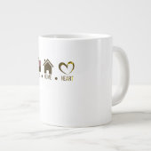 Hustel, Zuhause, Herz: Motivierend Komfort-Design Jumbo-Tasse (Vorderseite Rechts)