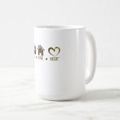 Hustel, Zuhause, Herz: Motivierend Komfort-Design Kaffeetasse (VorderseiteRechts)