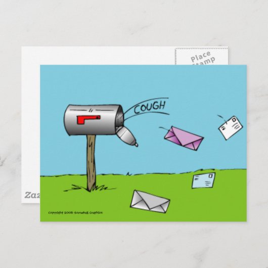 Husten der Briefkasten-Postkarte Postkarte (Vorne/Hinten)