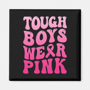 Husten Jungen tragen rosa Cool rosa Brustkrebserkr Magnet